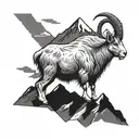 mountain goat tattoo design idea