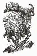 mountain goat tattoo design idea