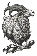 mountain goat tattoo design idea