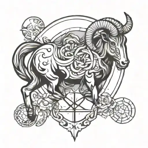 Aries zodiac sign, Sagittarius zodiac sign  zodiac sign Gemini tattoo design idea