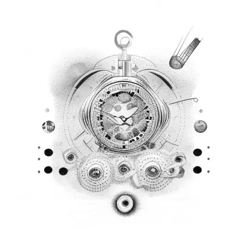 time and money tattoo design idea