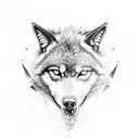 demonic wolf collar tattoo design idea