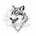 demonic wolf collar tattoo design idea