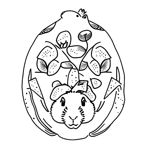 simple guinea pigs tattoo design idea