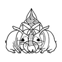 9 small guinea pigs tattoo design idea