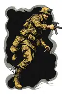 ukrainian soldier in a trench fight scene tattoo design idea