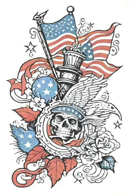 patriotic tattoo design idea