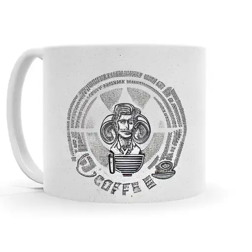 A coffee mug with activist symbols as steam tattoo design idea