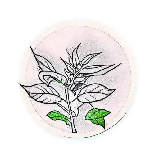 A coffee bean plant growing out of a vinyl record tattoo design idea