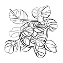 A coffee bean plant growing out of a vinyl record tattoo design idea