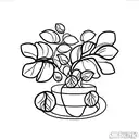 A coffee bean plant growing out of a vinyl record tattoo design idea