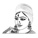 an indian woman tattoo design idea
