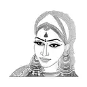 an indian woman tattoo design idea