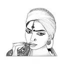 an indian woman tattoo design idea