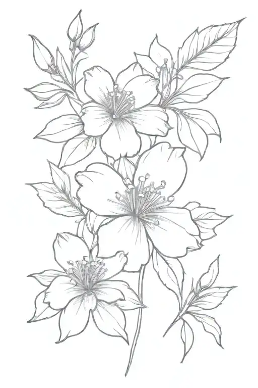 August November march birth flower bouquet tattoo design idea