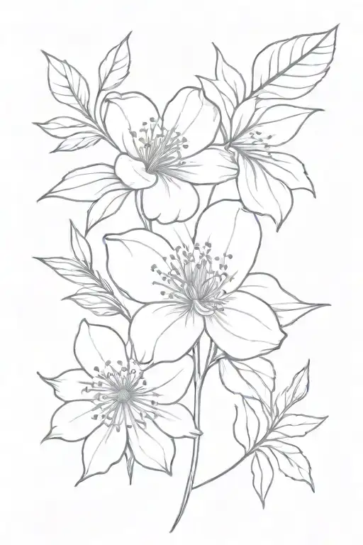August November march birth flower tattoo design idea