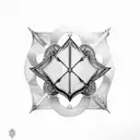 sword with a Blade made of dices tattoo design idea