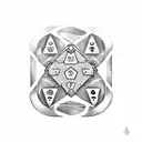 sword with a Blade made of dices tattoo design idea