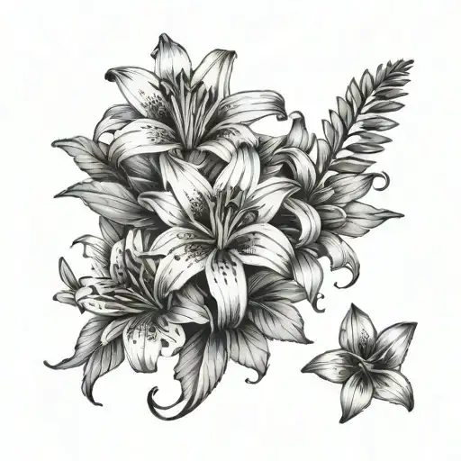 Lillies and Gerber daisies tattoo design idea