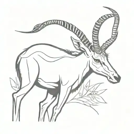 A minimalist tattoo of a south african springbok tattoo design idea