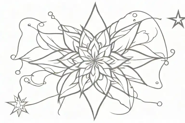 star and abundance bloom prosperity tattoo design idea