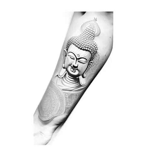 buddha #tattoo #blackandgreytattoo #geomatrictattoo #mandalatattoo  #abstractart #tattooonforearm #peace #t… | Hand tattoos, Black and grey  tattoos, Forearm tattoos