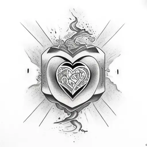 love vs hate tattoo design idea