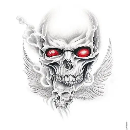 heaven vs hell tattoo design idea