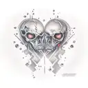 love vs hate tattoo design idea