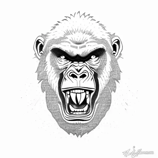 roaring gorilla tattoo design idea