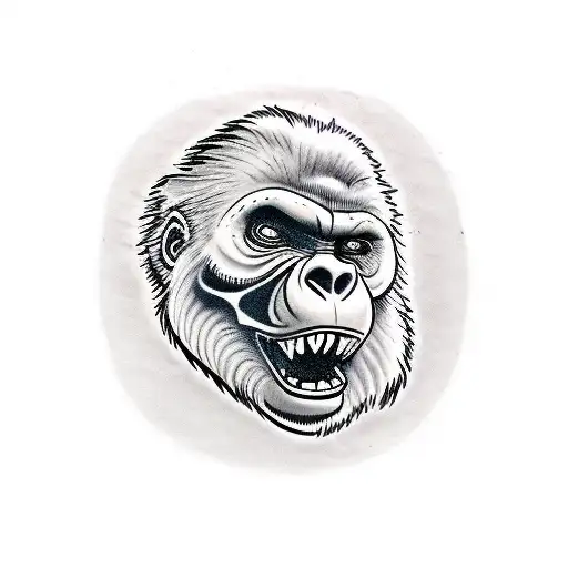 angry silverback gorilla tattoo