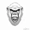 roaring gorilla tattoo design idea