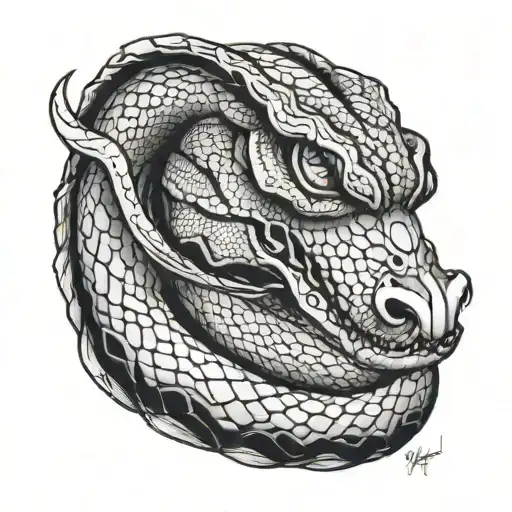 python snake head tattoo design idea