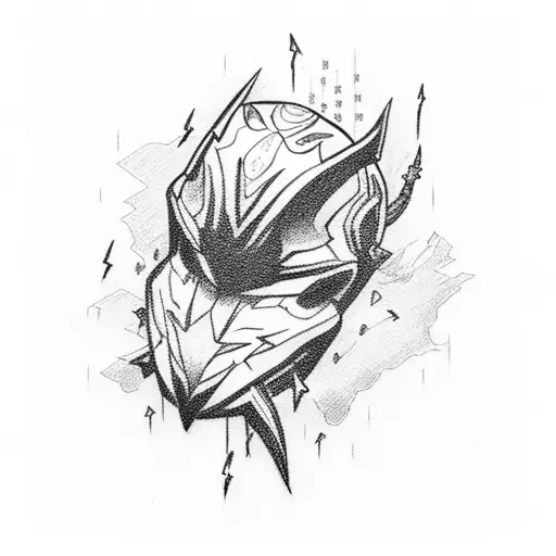 cross with lightning tattoo design idea