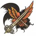 scissors with wings flying tattoo design idea