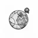 Create a tattoo for the world traveler that incorporates a globe  tattoo design idea
