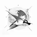 Swallow Bird tattoo design idea