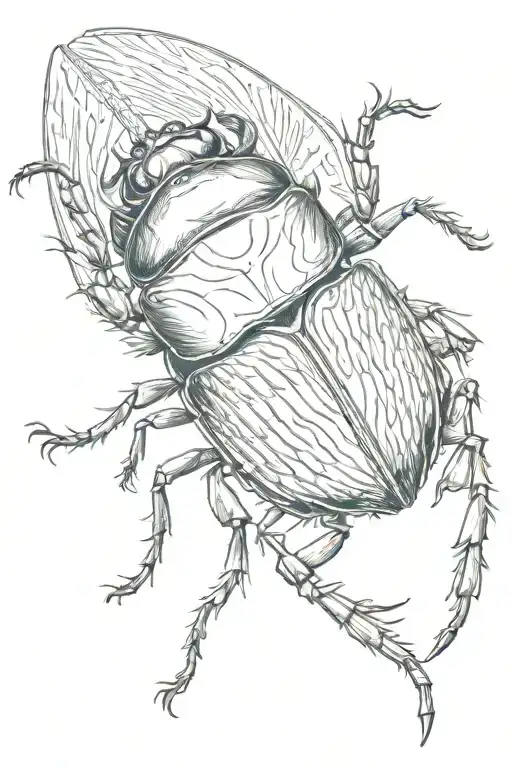scarab beetle flying  tattoo design idea