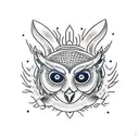 hear no speak no see no evil; jaguar; owl tattoo design idea