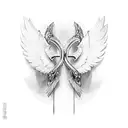 Wing cross tattoo design idea