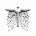 Wing cross tattoo design idea