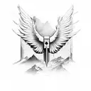 Wing cross tattoo design idea