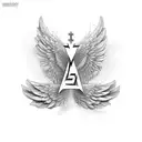 Wing cross tattoo design idea