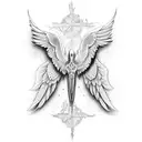 Wing cross tattoo design idea
