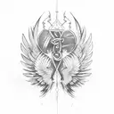 Wing cross tattoo design idea