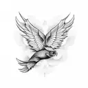 Wing cross tattoo design idea