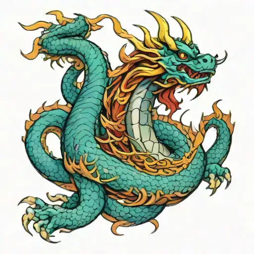 chinese dragon . the head stars at the. fist . goes around the arm and end at the neck . 3 color themes  tattoo design idea