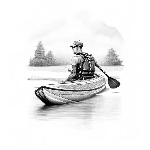 river canoe hunter  tattoo design idea