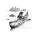 river canoe  tattoo design idea
