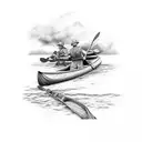 river canoe  tattoo design idea